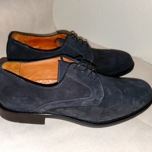 Johnston & Murphy Sheepskin Oxford Loafers leather-suede size 10M black VGC